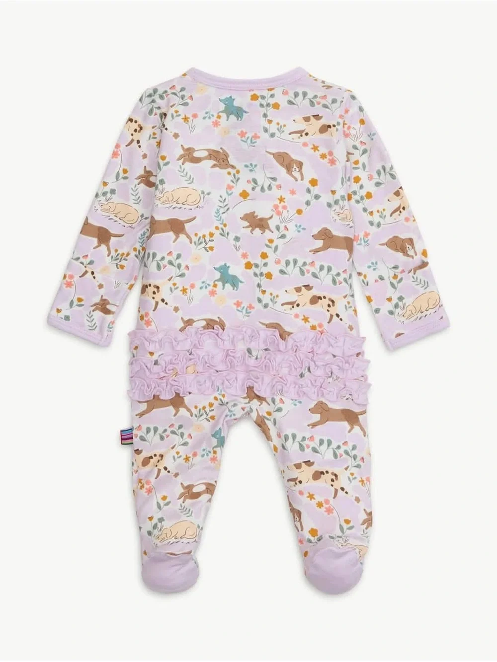NWT  Magnetic Me Lavender Puppy Print Footie with Pastel Accents Sz 0-3M